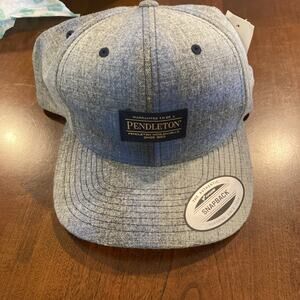 Pendleton Logo Flatbrim Blue/Gray Ombre Snapback Hat GM139-32509 Virgin Wool